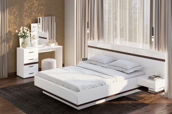 Модульная спальня Соло, белый/белый глянец/венге в Вологде - изображение