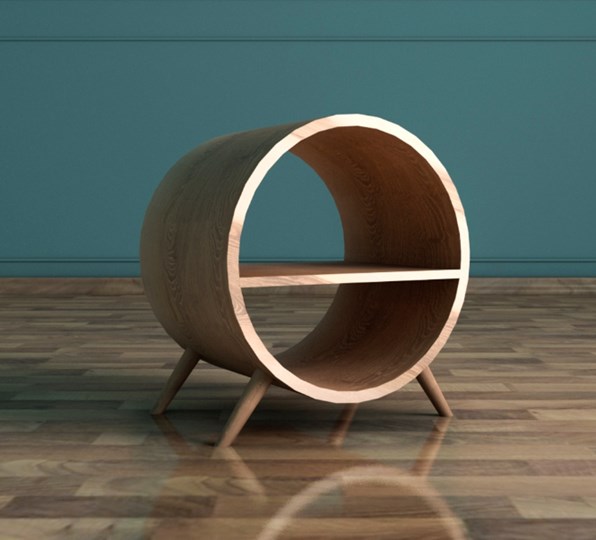 Прикроватная тумба Ellipse (EL11) круглая с полкой в Вологде - изображение 1
