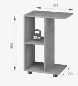Столик для кровати Ник цвет бетон в Вологде - изображение 4