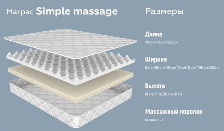 Матрас Simple massage 18 в Вологде - изображение 3