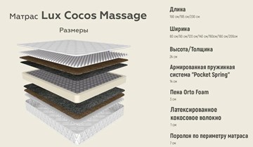 Матрас Lux Cocos Massage 24 в Вологде - предосмотр 3