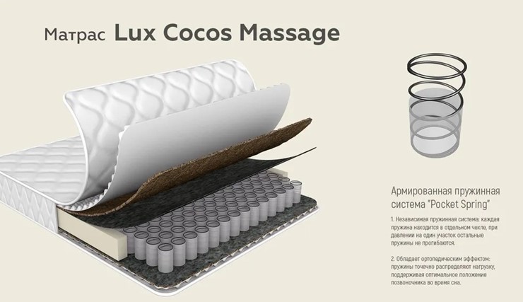 Матрас Lux Cocos Massage 24 в Вологде - изображение 4