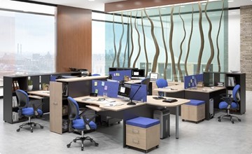 Комплект офисной мебели Xten с большим шкафом для документов для 2 сотрудников в Вологде - предосмотр 6