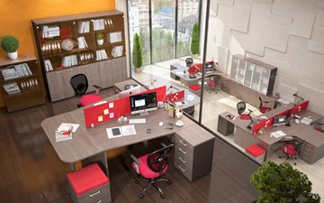 Набор мебели в офис Xten, для двух сотрудников с тумбой в Вологде - предосмотр 3