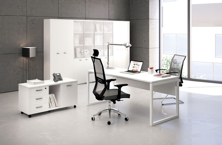Мебель для персонала А4 (металлокаркас QUATTRO) белый премиум / металлокаркас белый в Вологде - изображение 1