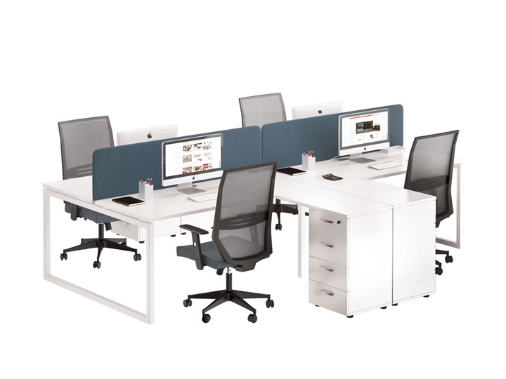 Мебель для персонала А4 (металлокаркас QUATTRO) белый премиум / металлокаркас белый в Вологде - изображение