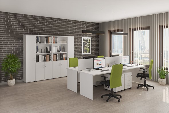 Офисный комплект мебели Комфорт (белый премиум) в Вологде - изображение