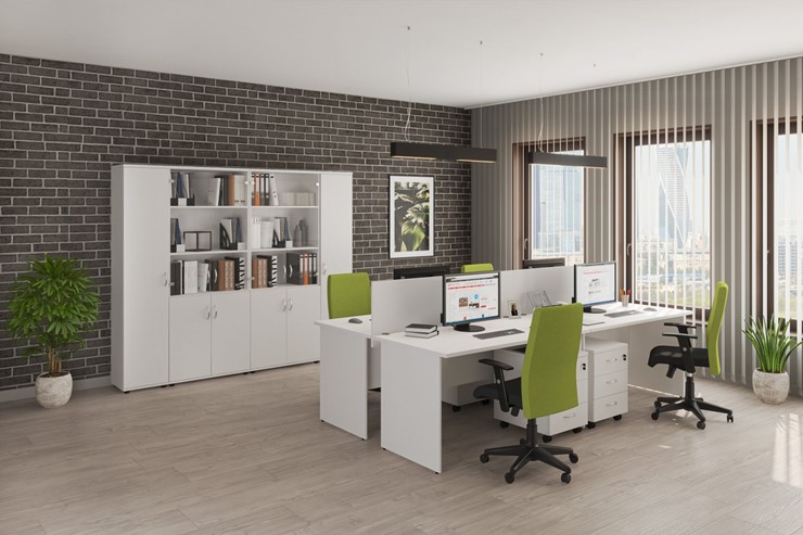 Офисный комплект мебели Комфорт (белый премиум) в Вологде - изображение