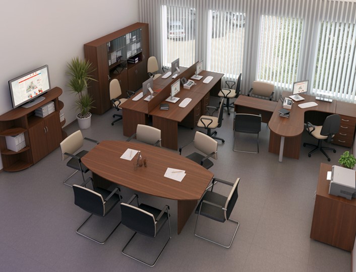 Набор мебели в офис Комфорт (французский орех) в Вологде - изображение 1