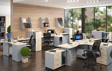 Мебель для персонала OFFIX-NEW для 4 сотрудников с двумя шкафами в Вологде - предосмотр 1