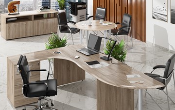 Офисный комплект мебели Wave 2, рабочий стол и конференц-стол в Вологде - предосмотр