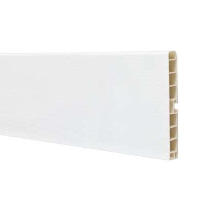 Цоколь ПВХ 4м, высота 100 мм, белый в Вологде - изображение