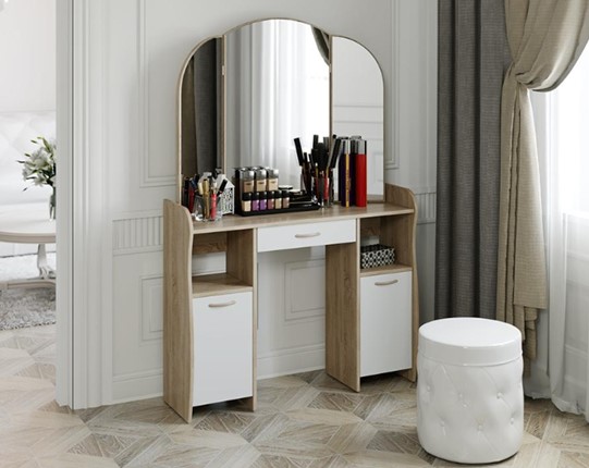 Туалетный стол София Т2, цвет Дуб сонома/Белый в Вологде - изображение