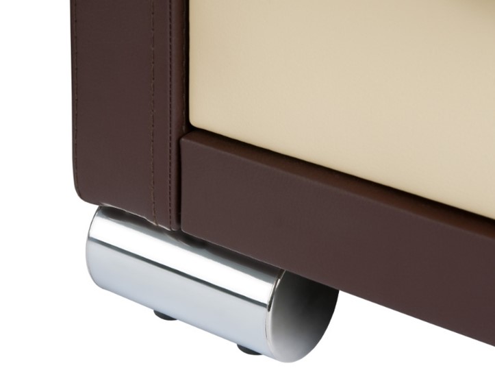 Туалетный стол OrmaSoft 2, 4 ящика, левый, экокожа коричневая/кремовая в Вологде - изображение 2