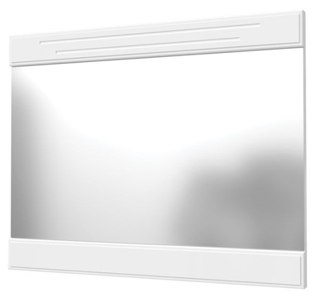 Зеркало настенное Олимп с декоративными планками (белый) в Вологде - изображение
