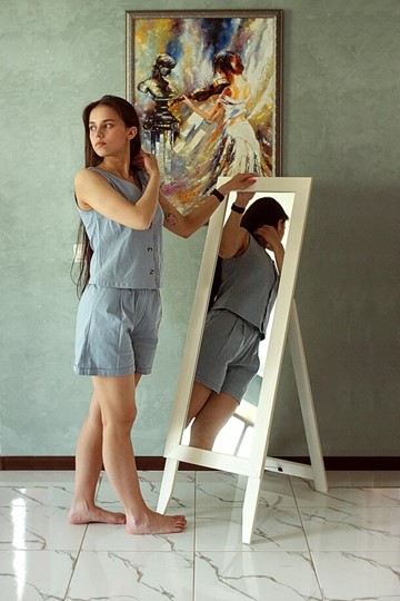 Зеркало напольное в гардероб BeautyStyle 2 (слоновая кость) в Вологде - изображение 10