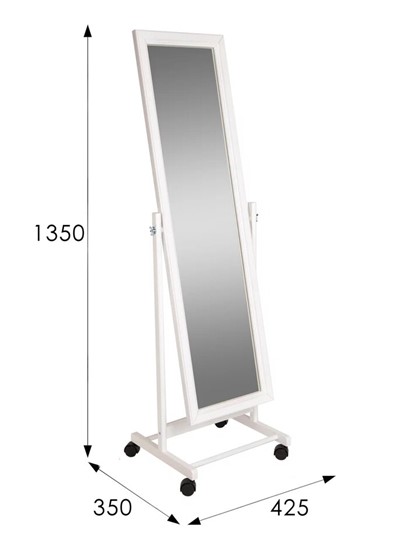 Напольное зеркало в спальню BeautyStyle 27 (135х42,5см) Белое в Вологде - изображение 7
