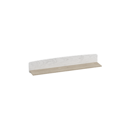 Полка навесная Калгари, Дуб натуральный светлый/Белый матовый в Вологде - изображение