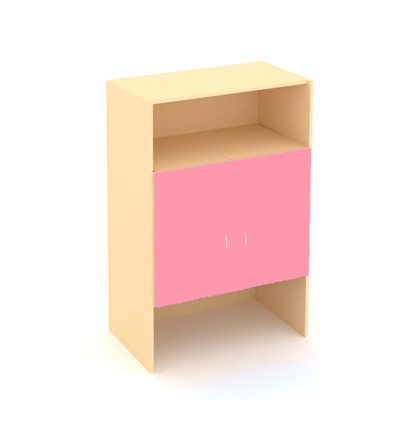Двухдверный детский шкаф ДШ-2М МДФ Беж+ Розовый в Вологде - изображение