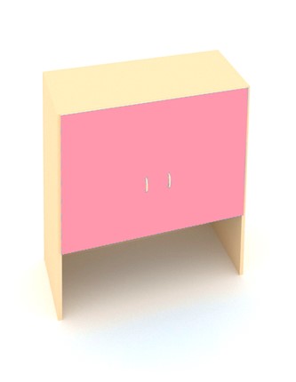 Детский шкаф ДШ-1 ЛДСП  Беж + Розовый в Вологде - изображение