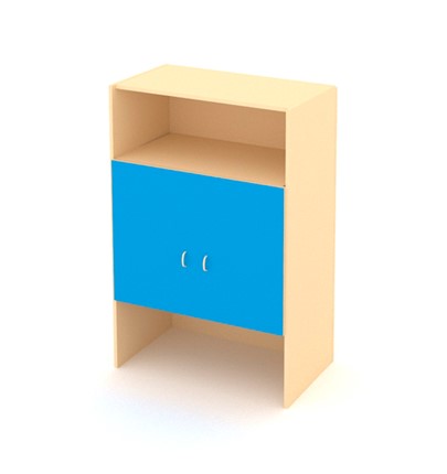 Распашной детский шкаф ДШ-2М МДФ Беж+ Синий в Вологде - изображение