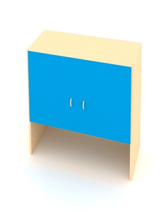 Распашной детский шкаф ДШ-1М МДФ Беж + Синий в Вологде - изображение
