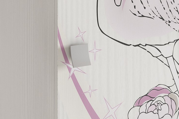 Детский одностворчатый шкаф Фэнтези с ящиками, белый рамух в Вологде - изображение 2