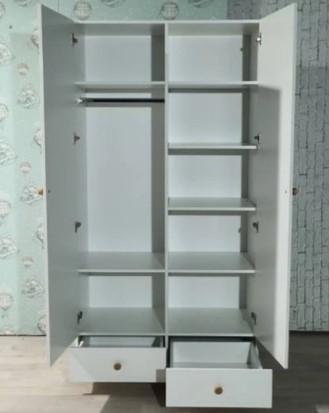 Детский шкаф распашной Нордик с 2 ящиками и перегородкой в Вологде - изображение 1