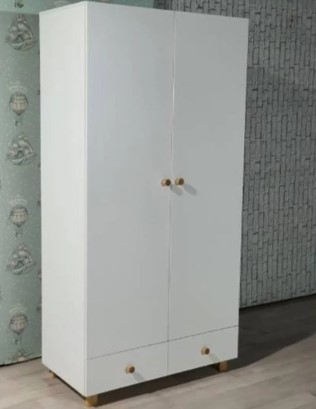 Детский шкаф распашной Нордик с 2 ящиками и перегородкой в Вологде - изображение