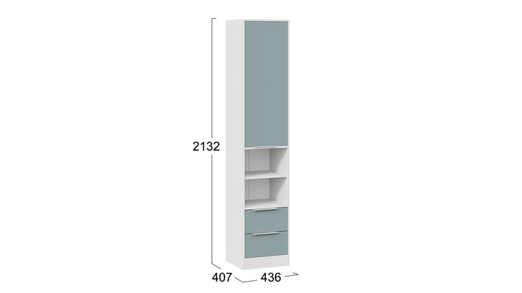 Комбинированный шкаф Марли (Белый/Серо-голубой) в Вологде - изображение 5