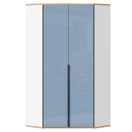 Детский шкаф угловой Урбан 528.060, белый/капри синий в Вологде - изображение