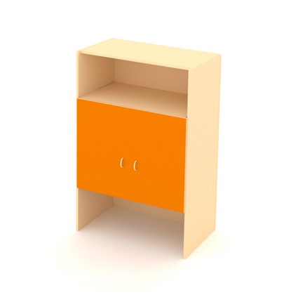 Шкаф детский распашной ДШ-2М МДФ Беж+ Оранжевый в Вологде - изображение