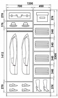 Детский шкаф-купе Хит-23-12-77-27 Мишка за дверью, Белый в Вологде - изображение 2