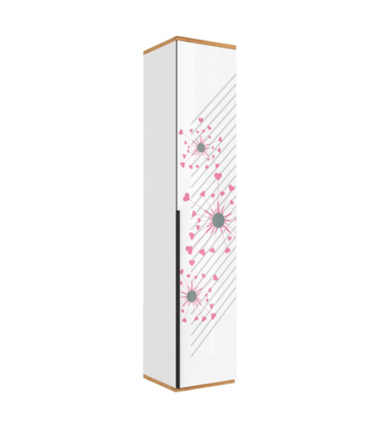 Шкаф одностворчатый Урбан 528.040, белый/розовый в Вологде - изображение
