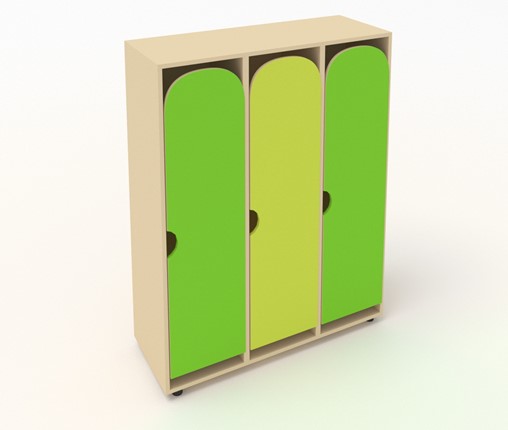 Детский распашной шкаф ШГ3 Беж+Зеленая мамба+Лайм в Вологде - изображение