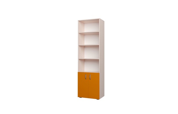 Детский шкаф 600 2Д Млечный дуб, Оранжевый в Вологде - изображение