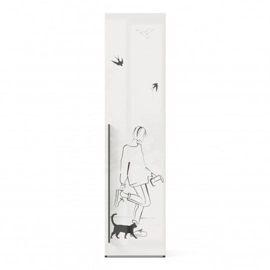 Шкаф одностворчатый Джоли Тип 2 ЛД 535.020, Серый шелк в Вологде - изображение 1