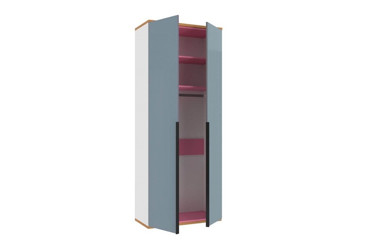 Шкаф двухстворчатый Урбан 528.050, белый/розовый в Вологде - изображение 2