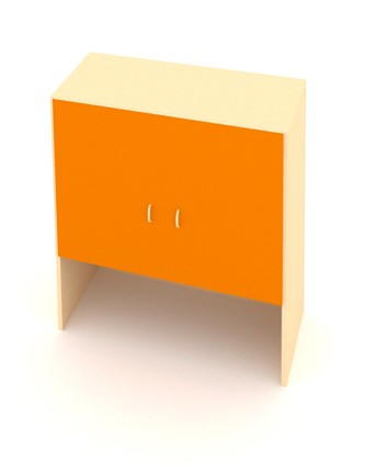 Детский 2-дверный шкаф ДШ-1 ЛДСП  Беж + Оранжевый в Вологде - изображение