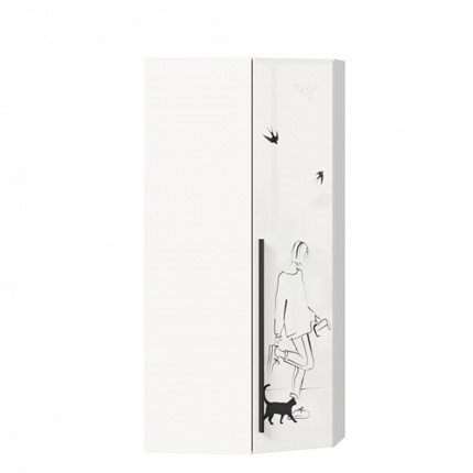 Распашной угловой шкаф Джоли 45 ЛД 535.030, Серый шелк в Вологде - изображение