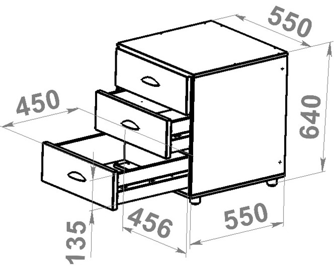 Тумба с ящиками Modul 4 (СМД 04), Клен в Вологде - изображение 1