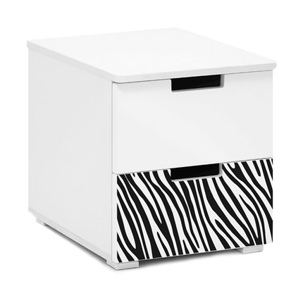 Тумба Svogen 2 ящика, белый/зебра черная в Вологде - изображение