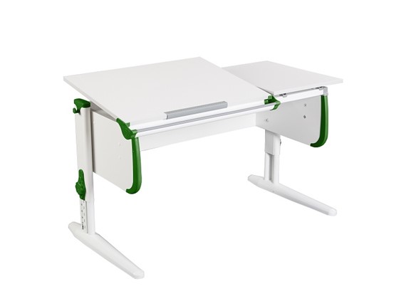 Детский стол-трансформер 1/75-40 (СУТ.25) белый/белый/Зеленый в Вологде - изображение