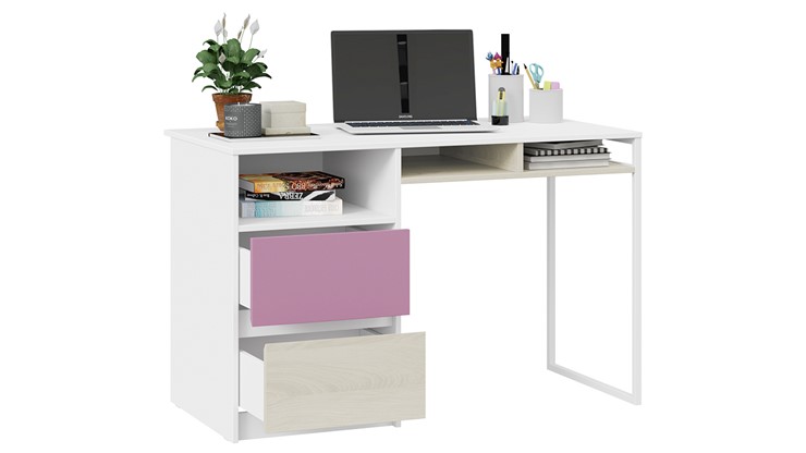 Письменный стол Сканди СМ-386.15.02-20 (Дуб Гарден, Белая, Лиловый) в Вологде - изображение 1