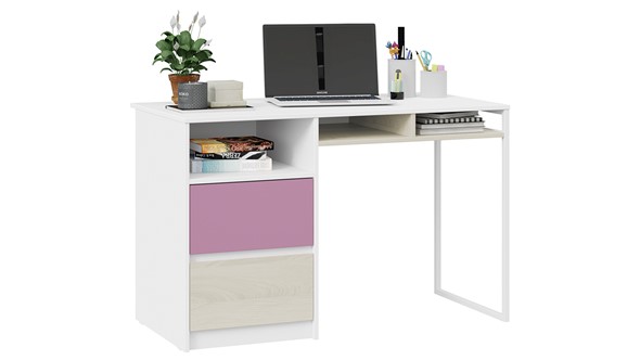 Письменный стол Сканди СМ-386.15.02-20 (Дуб Гарден, Белая, Лиловый) в Вологде - изображение