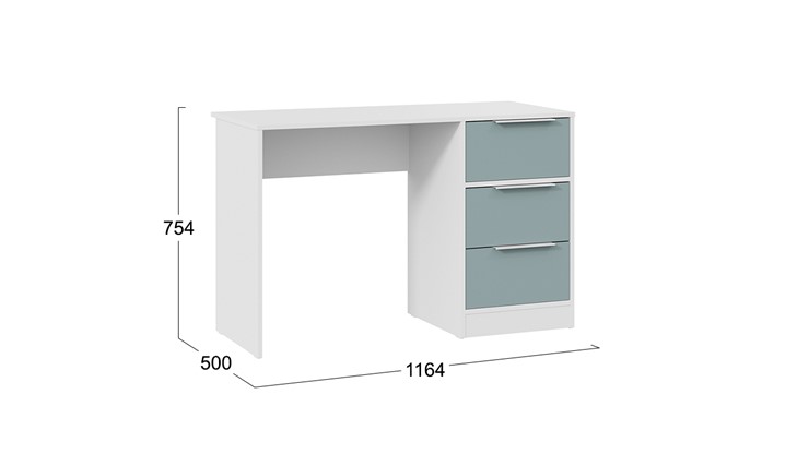 Письменный стол Марли Тип 1 (Белый/Серо-голубой) в Вологде - изображение 4