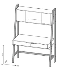 Стол с ящиками высокий POLINI Kids Mirum 1445 Серый / Белый в Вологде - предосмотр 1