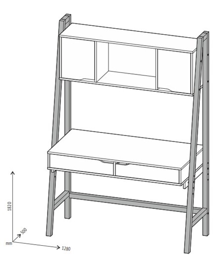 Стол с ящиками высокий POLINI Kids Mirum 1445 Серый / Белый в Вологде - изображение 1
