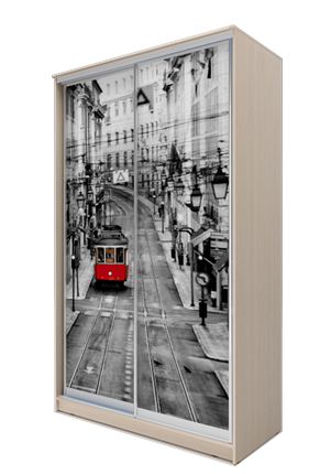 Шкаф 2-х дверный 2200х1682х420, Лондон, трамвай ХИТ 22-4-17-77-01 Дуб Млечный в Вологде - изображение