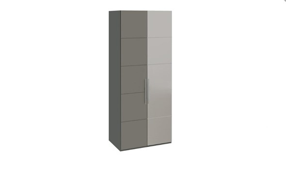 Шкаф Наоми с 1 зеркальной правой дверью, цвет Фон серый, Джут СМ-208.07.04 R в Вологде - изображение